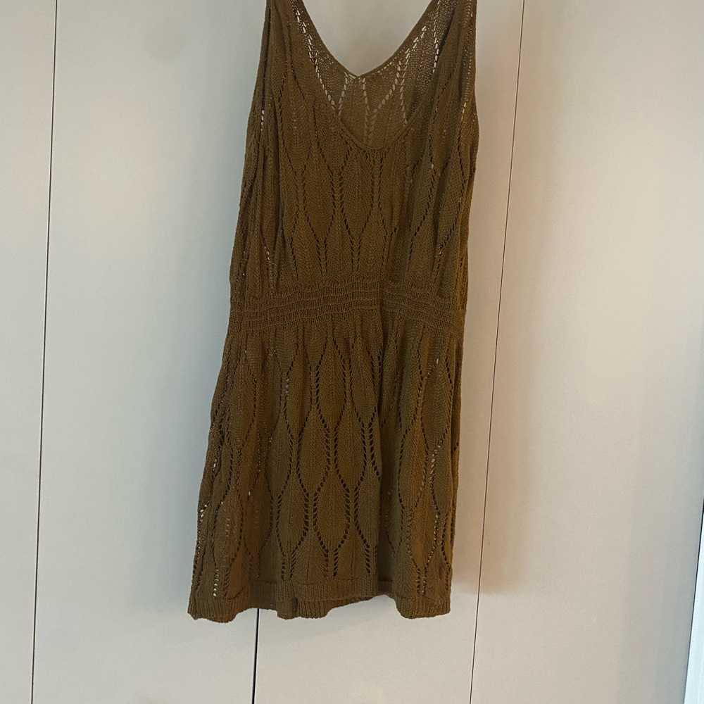 Golden light brown swim cover up Knit Dress L